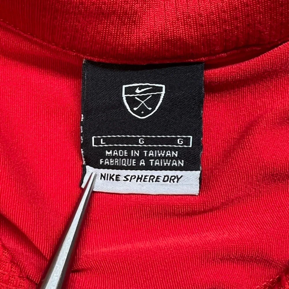 Nike Golf Sphere Dry Polo Shirt Mens Large Red Short Sleeve Performance‎ Top